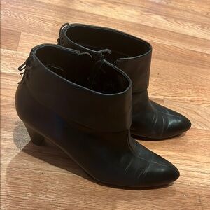 Ecco Black Ankle Booties with Wedge Heel